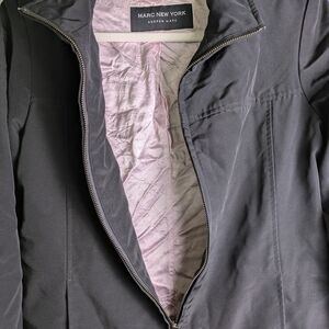 Marc New York Men's Black Jacket SzM Stand Up Collar Pink Inner Lining Full Zip